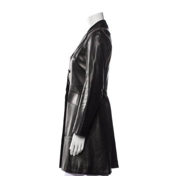 Prada Leather Trench Coat, size  US2,  IT38. - Picture 3 of 3